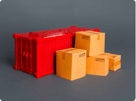 cajas carton con un avión